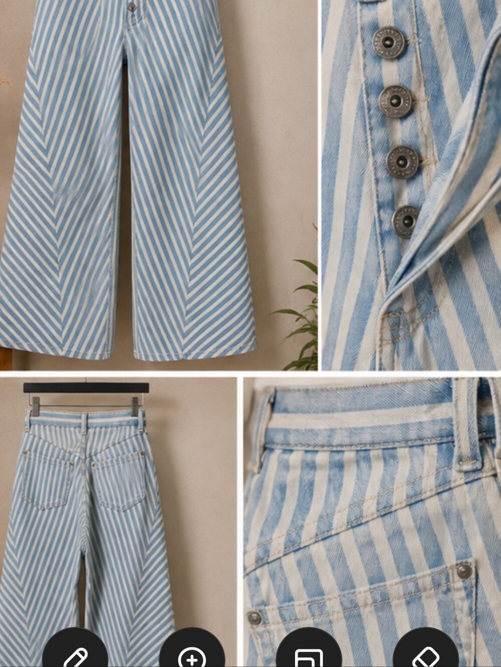 Free People Runyon striped pants, NWT L - Picture 4 of 12